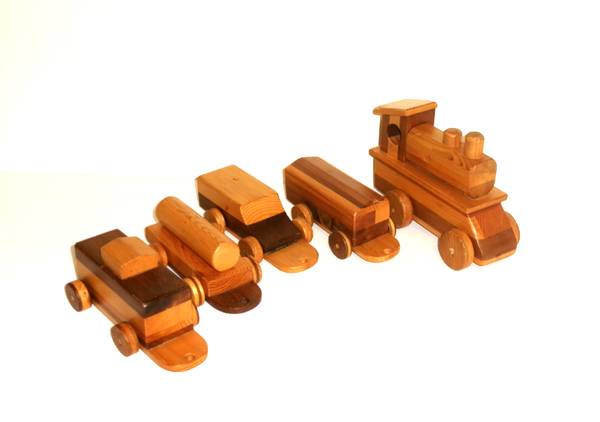 Vintage 5 Piece Wooden Train Set 1
