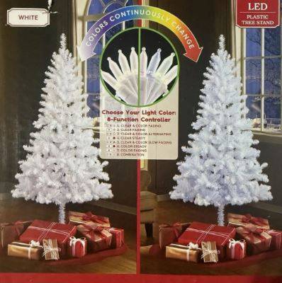 Holiday Time 6.5' Pre-Lit White Madison Pine Artificial Christmas Tree 1