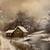 original signed Andre De Jong oil canvas painting winter cabin art 3 thumbnail