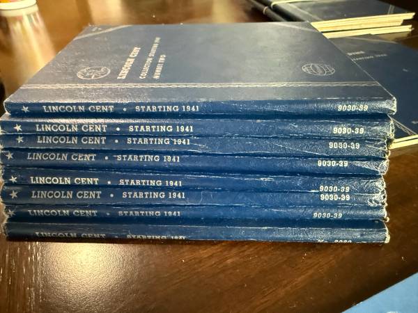 8 Complete Lincoln Cent Collections Starting 1941 – Vintage Whitman Albums – 1