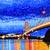 Alex Nizovsky - Golden Gate Bridge At Night Landscape Painting 18"x24" 4 thumbnail
