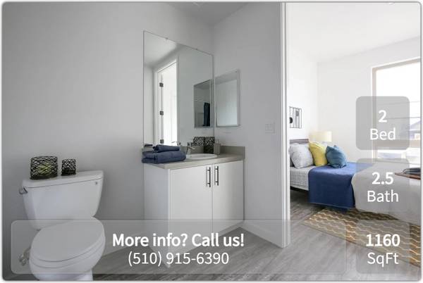 $2,849 / 2 habitaciones - 1160 pies² - ¡2 habitaciones / 2.5 baños en alquiler! ¡No te decepcionará! (Oakland)63826177370755121