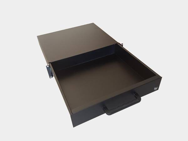 Cajón de 2U de 19" montable en rack con cerradura para gabinete y rack de cualquier marca, negro - $25 (Chino Hills)63471407771137121