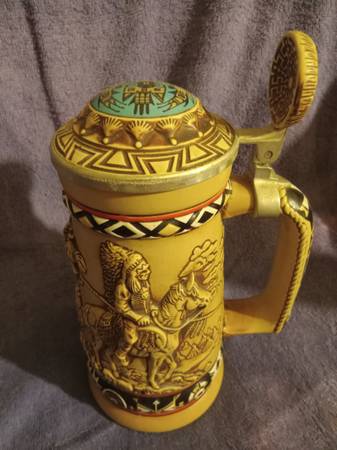 Indians of the American Frontier Stein 1988 handmade in Brazil for Avo 1