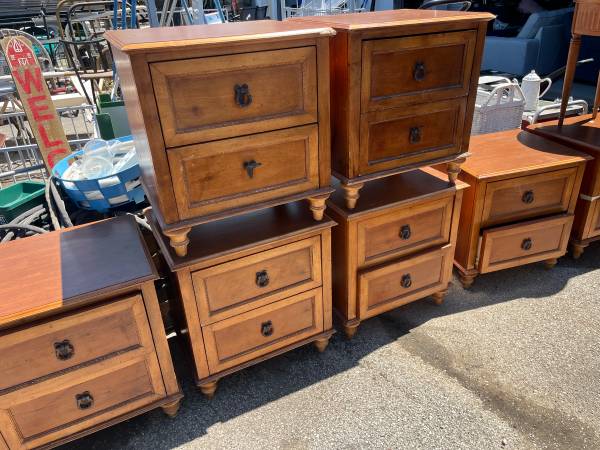 $35 each NIGHT STANDS 22”length x 18”x 24”tall 1