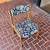 Set of 4 Mid Century Danish Teak Blue/White Floral Dining Chairs 12 thumbnail