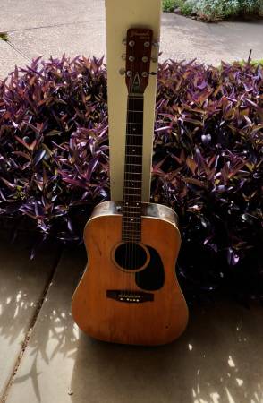 1972 Yamaki Deluxe Folk No. 115 Acoustic Guitar, Made in Japan