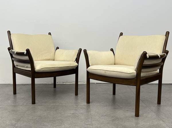 Mid Century Lounge Chair TWO Illum Wikkelso Genius Chairs $985 Each 1