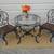 Well Made Black Iron Dinette Set with Bevilled Edge & Tempered Glass Display Mod 6 thumbnail