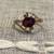 24KT HGE Gold Vintage LIND Garnet & Diamond Ring - Size 6 2 thumbnail