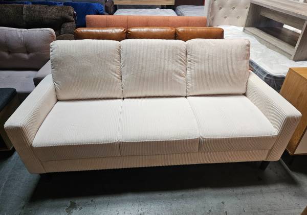 Beige corduroy sofa 1