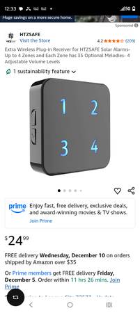 Extra remote HTZ solar driveway alarm 1