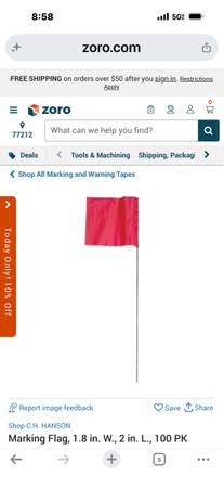200 Marking Flags 2 1/2” x 3 1/2” flag x 21” Metal Stiff Wire Stake NEW  S 1