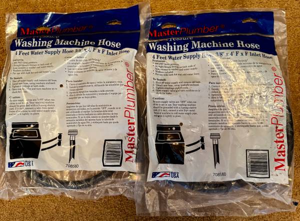 4 FT 3/8" ID Washing Machine Hoses 1
