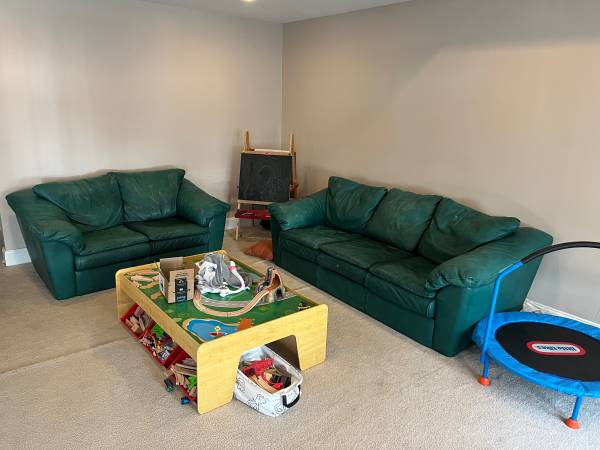 Free leather couch and loveseat 1