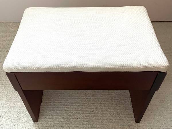 Wood vanity stool small bench with upholstered seat 1