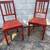 2 Red Painted Solid Wood Chairs - DELIVERY AVAILABLE 1 thumbnail
