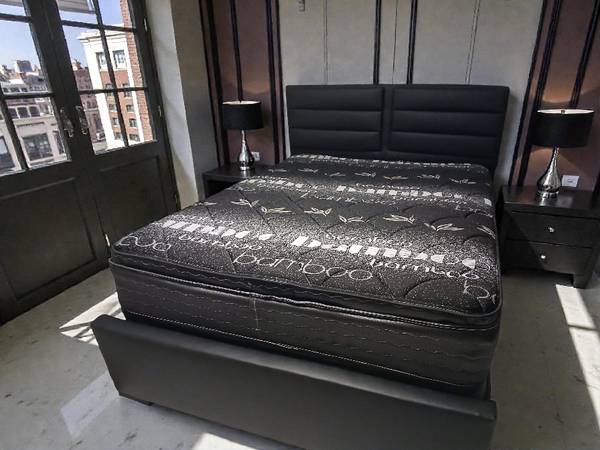 $599 very comfortable Queen bed frame with mattress and boxspring 1