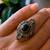 Vintage Sterling Silver Ring with Natural Garnet Stone Adjustable Size 10 thumbnail