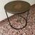 Crate and Barrel knurl small round accent/ coffee table made in India 6 thumbnail