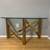Modern Gold Color Chrome & Glass Sofa Table Set 2 thumbnail