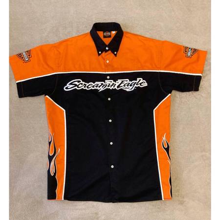 Very rare Harley Screaming Eagle button down shirt quality embroidery! 1