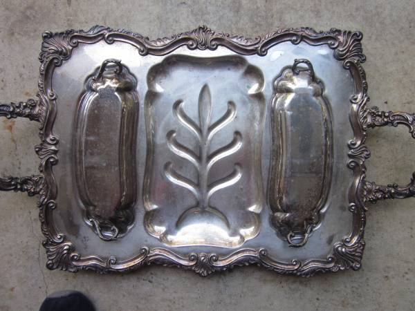 Large Silver Plated Serving Tray 1