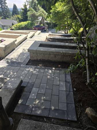 Landscape, retaining walls driveway patio 1
