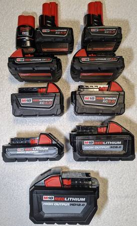 Milwaukee M12 M18 2ah 3ah 4ah 5ah 6ah 8ah 12ah Battery $Varies 1