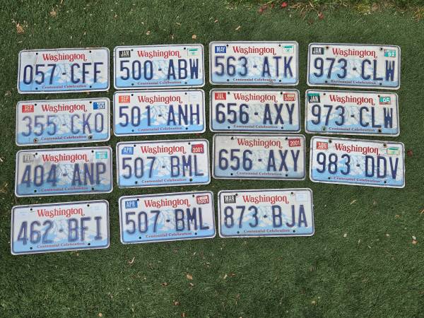 Clean 87 88 89 "restored" washington license plates collector vehicle 1