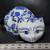 Large Blue & White Delft Style Sleeping Cat Figurine Chinoiserie Floral Ceramic 3 thumbnail