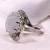 Moonstone Lady's 14K White Gold Stone & Diamond Ring 8 Diamonds 3 thumbnail