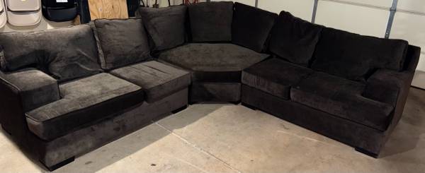 Sectional Couch / Sofa - Brown Fabric 1