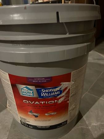 5 Gallons New Interior Semi -Gloss Trim. 1
