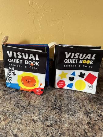 (2) Visual Quiet Books - High Contrast Black/White Baby Books-  Each 1