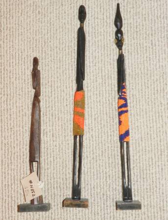 Tribal Ethnic Dark wood carving statues figures 16" 21" 22" 1