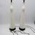 Pair of Mid Century Modern MCM Glazed Crackle White & Black Lamps 37" 1 thumbnail