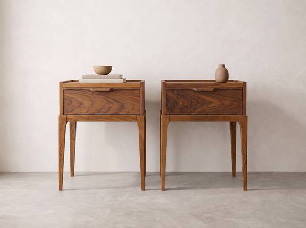 -MCL- Haddon Hall Walnut Mid-century modern Floating Nightstands 1