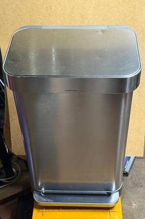 SimpleHuman Brushed Steel Rectangular Step Can (45L) 1