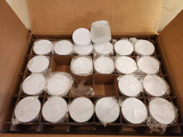 22 New Frosted Glass Cosmetic Jars - 2 oz. 1
