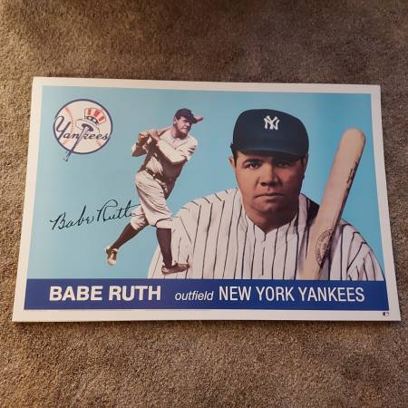 BABE RUTH 1990 Geo Graphics 24x36 1 Style Jumbo Baseball Card 1