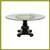 Contemporary Mahogany Pedestal Dining Table With Glass Table Top 1 thumbnail