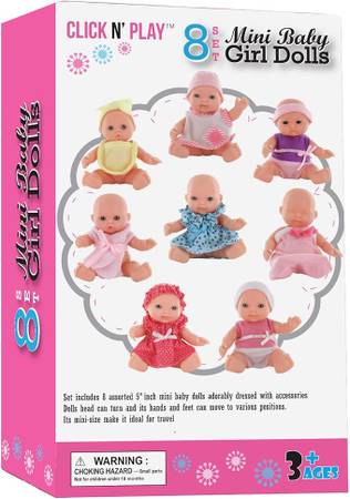 Small Baby Doll Set - Set of 8, 5" Dolls 1