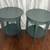 Solid Wood Pair of Modern Round Side Accent Tables Refinished in Soft Olive Gree 2 thumbnail