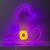 Pink USB Powered Neon Witch Hat Lighted Wall Decor 1 thumbnail