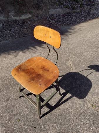 Vintage industrial adjustable height chair 1
