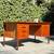 Mid Century Danish Modern Teak MCM Vintage Executive 4 Drawer Desk 2 thumbnail