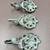 Vintage white coat metal hook - iron? & ceramic knobs 5 thumbnail