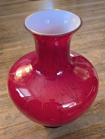 Large Vase - Hand Blown Art Glass - 18