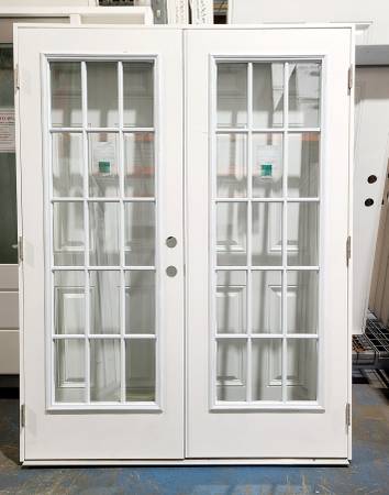 New 60" 15 Lite LH Outswing Fiberglass Exterior French Door 1
